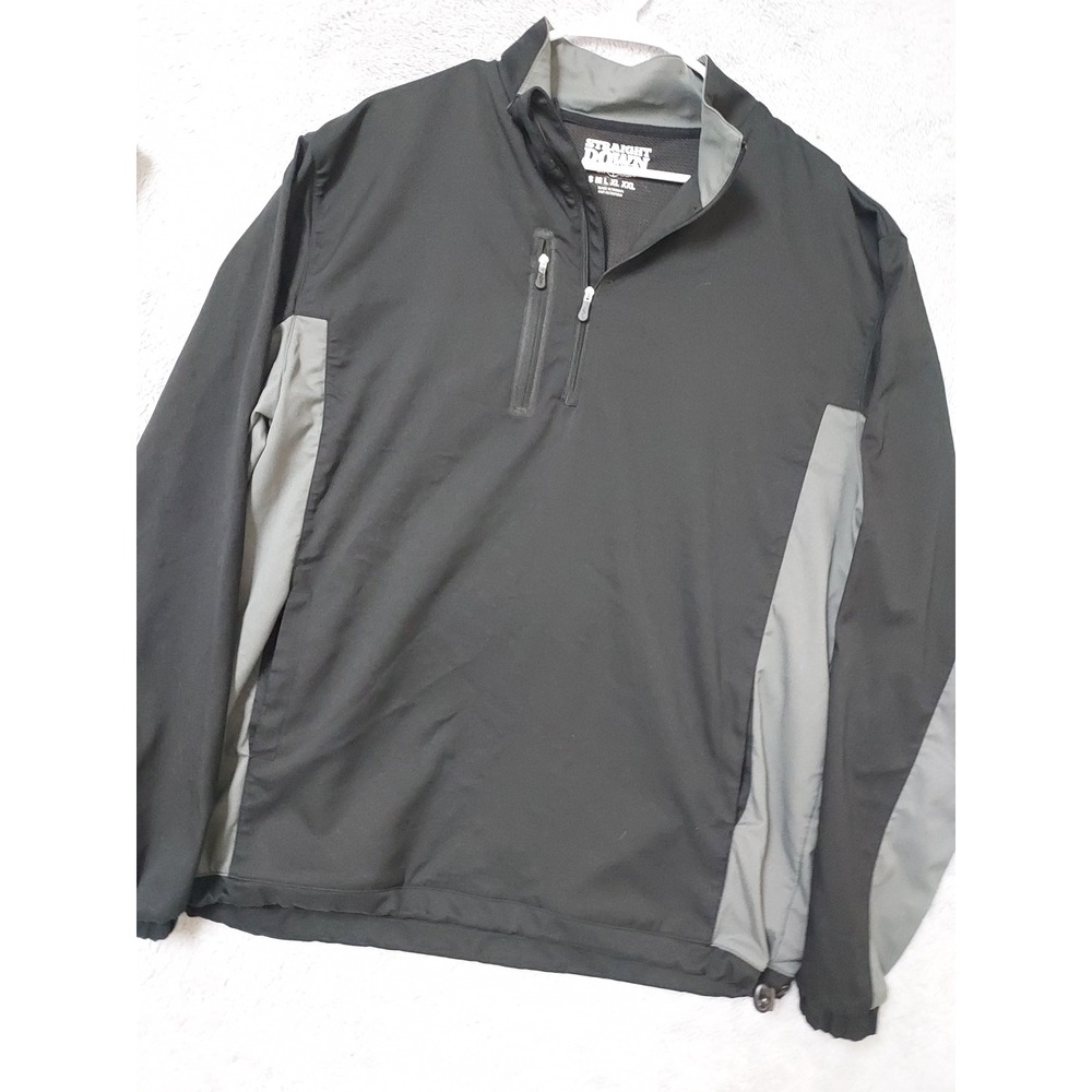 Straight Down Pullover Mens XXL Quarter Zip Activewear Golf Black Grey AT&T Logo